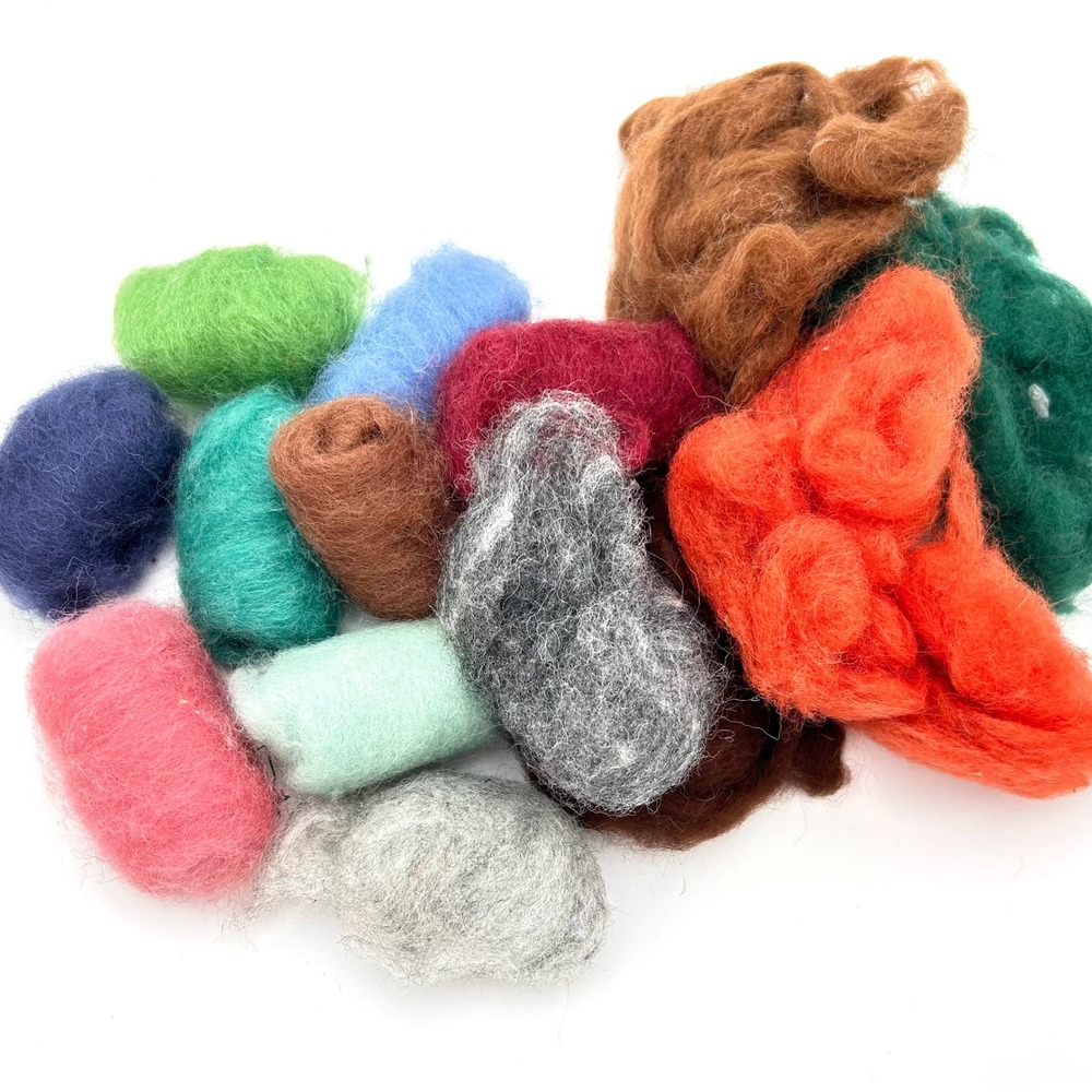 NEW Living Felt Felting Supplies Premium Mesh 1YD 14 Multicolor Wool Bundles 65g - Picture 3 of 5